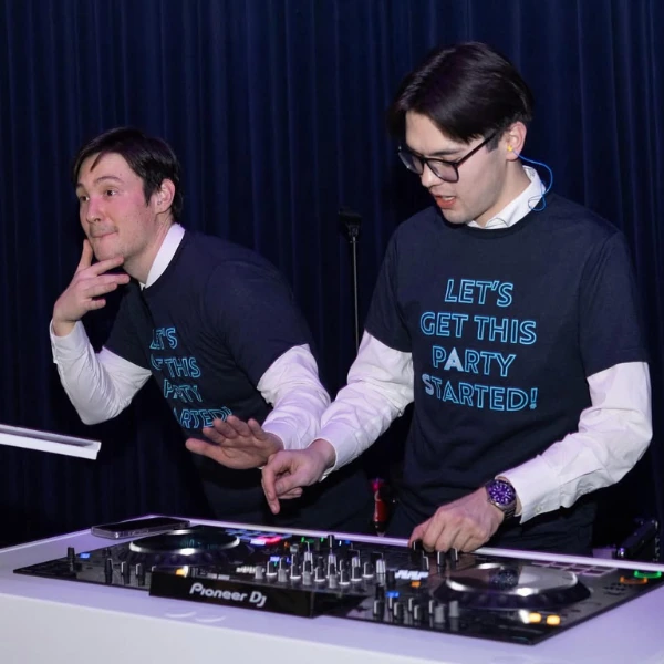 Image of a DJ at a birthday party.