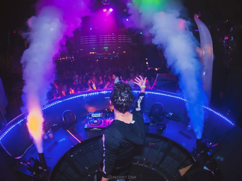 Image of Orion Entertainment DJs having a blast, showing how concert venues can become a place of vibrant night life.